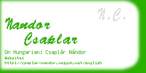 nandor csaplar business card