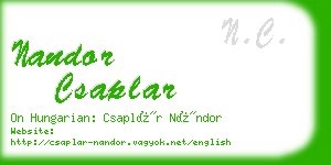 nandor csaplar business card